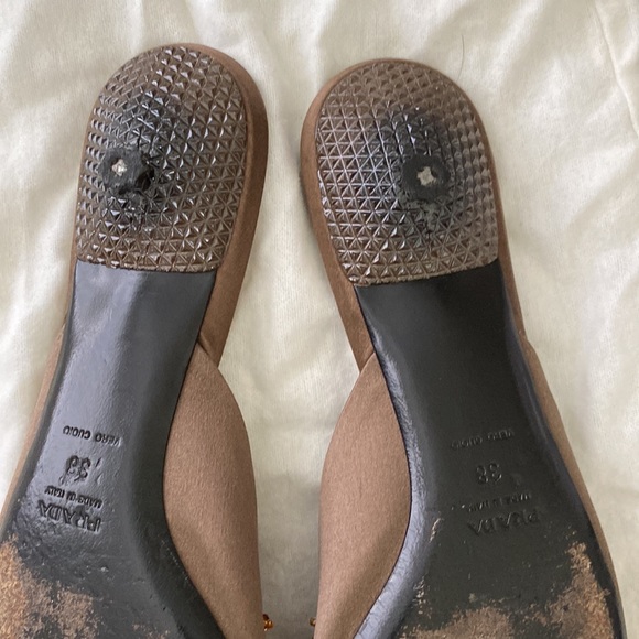 Prada | Crystal Satin Pointed Toe Mules - Picture 5 of 9